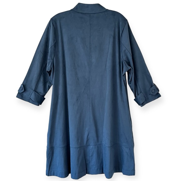 NWT Soft Surroundings Rani Stretch Faux Vegan Suede Dress 3/4 Sleeves - Picture 4 of 16